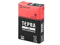 キングジム TR用テープ パステル 12mm 赤 黒文字 TC12R 1個（ご注文単位1個)【直送品】