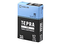 キングジム TR用テープ パステル 12mm 青 黒文字 TC12B 1個（ご注文単位1個)【直送品】