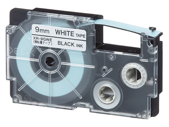 カシオ ネームランド用テープ 強粘着 9mm 白 黒文字 XR-9GWE 1個(ご注文単位1個)【直送品】