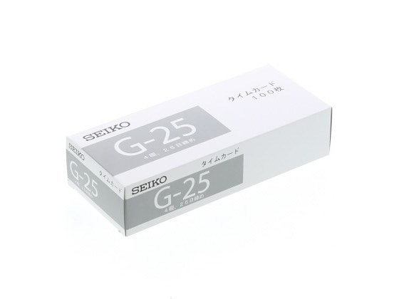 セイコー QR用タイムカード 100枚 G-25カード CA-G25 1箱（ご注文単位1箱)【直送品】