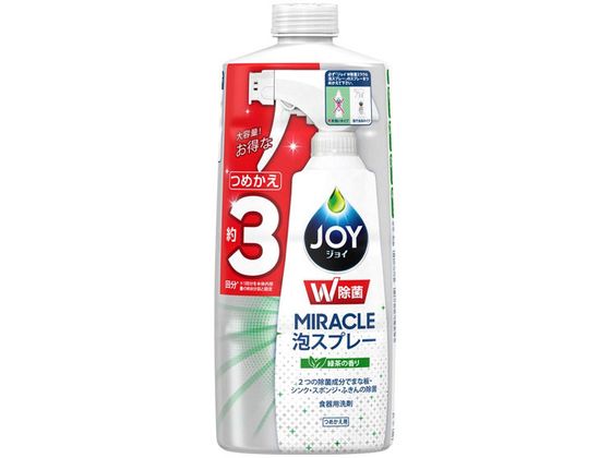 P&G W除菌ジョイ ミラクル泡スプレー 緑茶 詰替 3回分 1本(ご注文単位1本)【直送品】