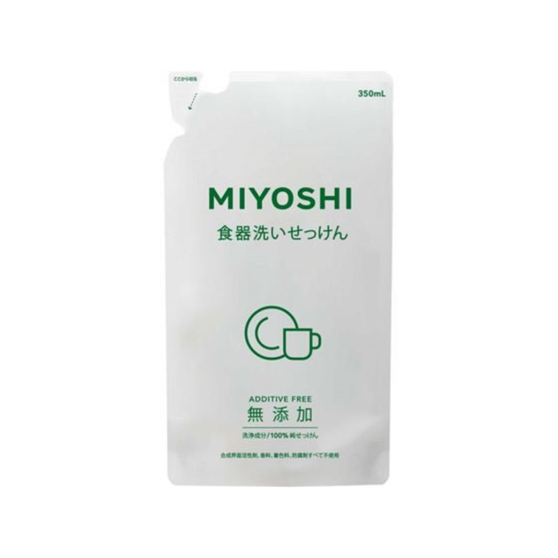 ミヨシ石鹸 無添加食器洗い石鹸 詰替用スタンディング 350ml 1個（ご注文単位1個)【直送品】