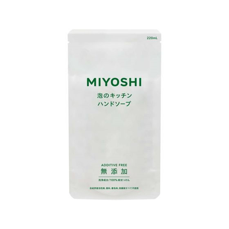 ミヨシ石鹸 無添加 せっけん 泡のキッチンハンド 詰替 220ml 1個（ご注文単位1個)【直送品】