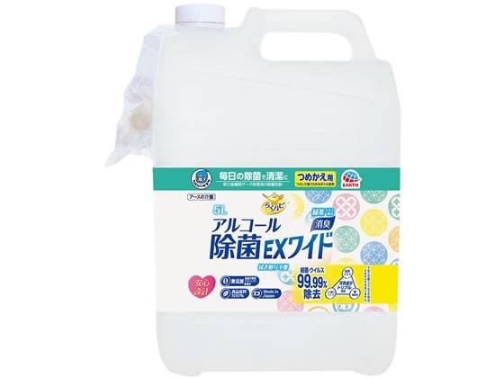 アース製薬 ヘルパータスケ らくハピ アルコール除菌 替 5L 1個（ご注文単位1個)【直送品】