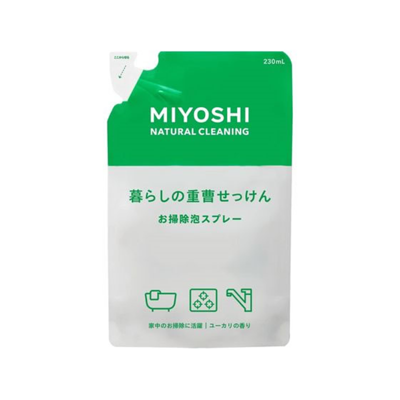 ミヨシ石鹸 暮らしの重曹せっけん 泡スプレー詰替 230ml 1個（ご注文単位1個)【直送品】