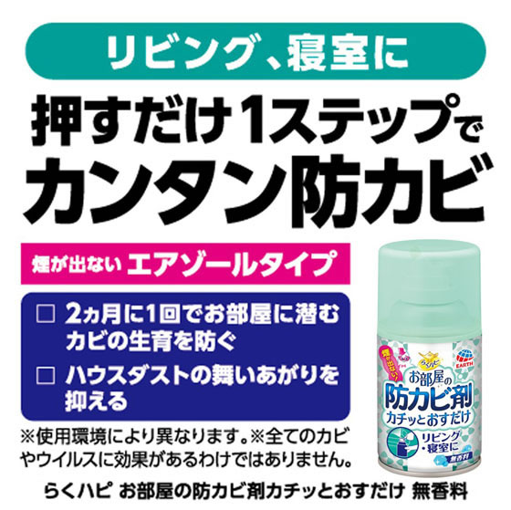 アース製薬 らくハピ お部屋の防カビ剤 無香料(60mL) 1個(ご注文単位1個)【直送品】
