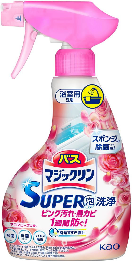 KAO バスマジックリンSUPER泡洗浄 アロマローズ 本体 350ml 1本(ご注文単位1本)【直送品】