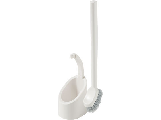 オーエ スラント トイレブラシ ケース付 ホワイト 1セット(ご注文単位1セット)【直送品】