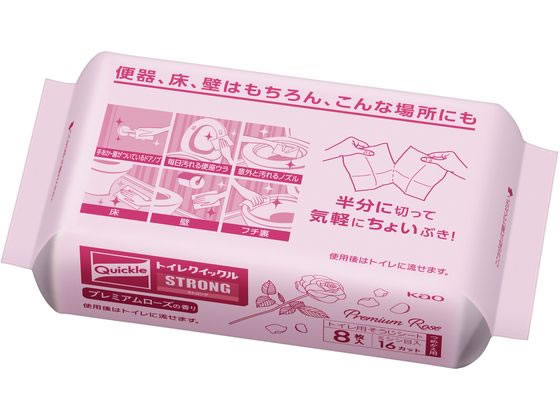 KAO トイレクイックル ストロング プレミアムローズの香り 本体 8枚 1個(ご注文単位1個)【直送品】