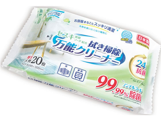 Life-do.Plus クリンクル リビング拭き万能おそうじシート 20枚 1パック（ご注文単位1パック)【直送品】