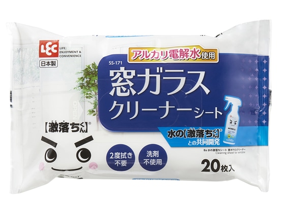 レック Ba 水の激落ちシート 窓ガラスクリーナー 20枚入 SS-171 1パック(ご注文単位1パック)【直送品】