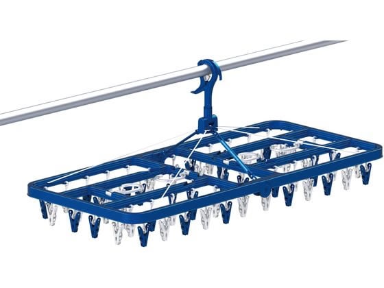 東和産業 LST サイドフック付き角ハンガー ピンチ60個付 #24850 1個(ご注文単位1個)【直送品】