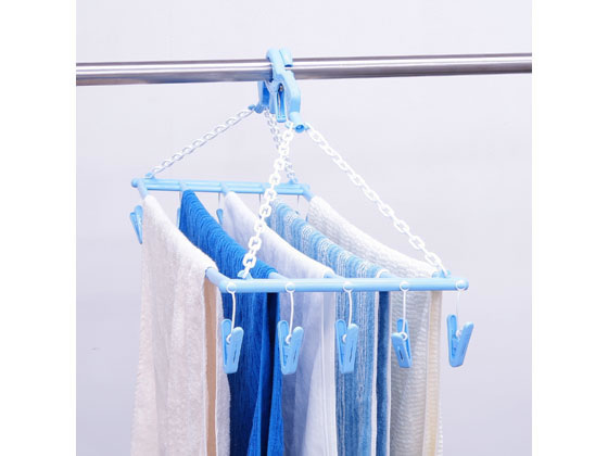 サワフジ バスタオルハンガー 5枚掛け ピンチ10個付 SBH-05LB 1個(ご注文単位1個)【直送品】