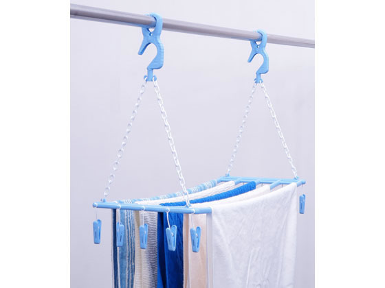 サワフジ バスタオルハンガー 5枚掛け ピンチ10個付 SBH-05LB 1個(ご注文単位1個)【直送品】