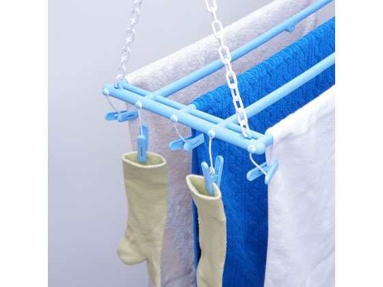 サワフジ バスタオルハンガー 5枚掛け ピンチ10個付 SBH-05LB 1個(ご注文単位1個)【直送品】