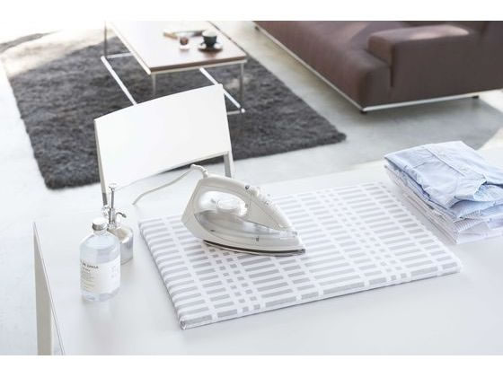 山崎実業 北欧風暮らしの定番 平型アイロン台 チェック グレー 1台(ご注文単位1台)【直送品】