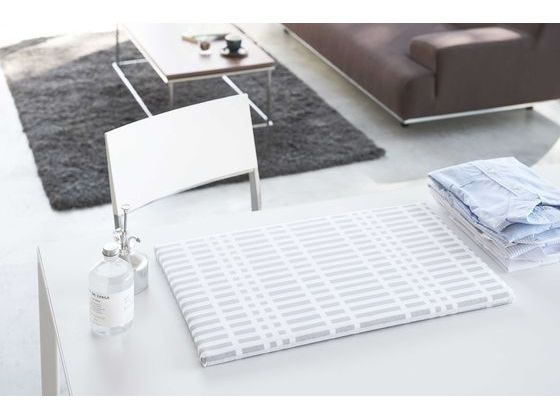 山崎実業 北欧風暮らしの定番 平型アイロン台 チェック グレー 1台(ご注文単位1台)【直送品】