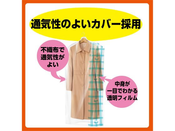 エステー ムシューダ 防虫カバー 1年有効 コート・ワンピース用 3枚 1パック(ご注文単位1パック)【直送品】