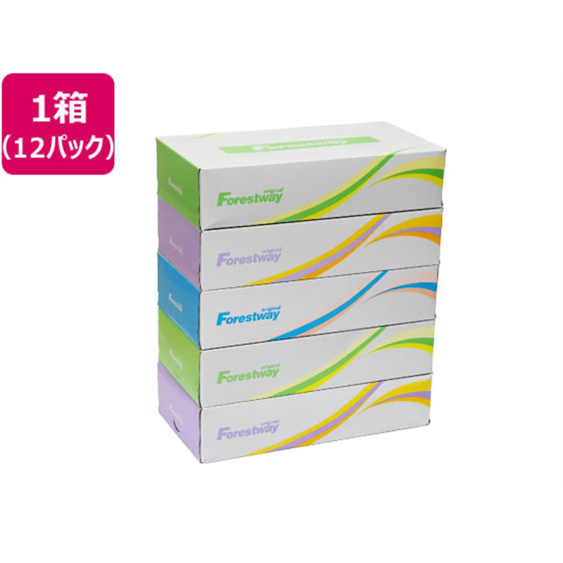 Forestway ティッシュペーパー ナチュラル 150組 5個×12パック 1箱（ご注文単位1箱)【直送品】