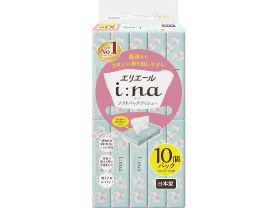 大王製紙 エリエール イーナ ソフトパックティシュー150組 10個 1パック(ご注文単位1パック)【直送品】
