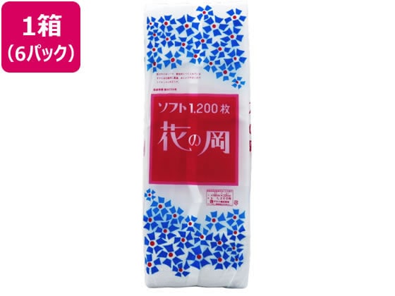 アスト 花の岡ソフトちり紙 白 1200枚×6パック 610042 1箱（ご注文単位1箱)【直送品】