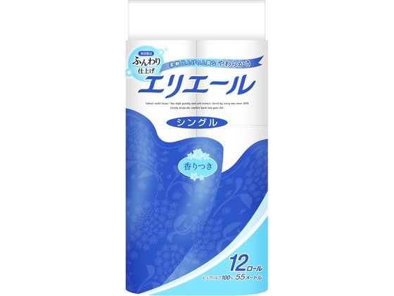 大王製紙 エリエール トイレットティシュー 55m シングル 12ロール 1袋（ご注文単位1袋)【直送品】