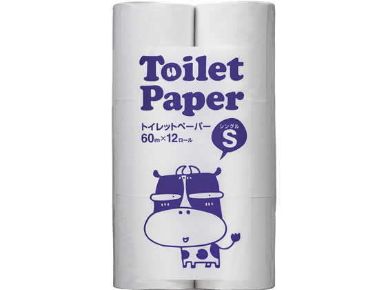 Forestway トイレットペーパー 60m シングル 12ロール 1パック（ご注文単位1パック)【直送品】