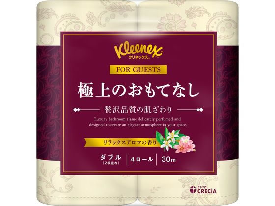 クレシア クリネックス 極上のおもてなし ダブル 30m 4ロール 1パック（ご注文単位1パック)【直送品】