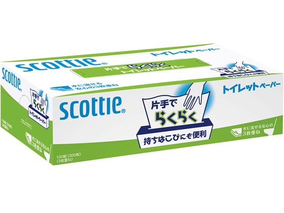 クレシア スコッティ 片手でらくらくトイレットペーパー 100組 1箱（ご注文単位1箱)【直送品】