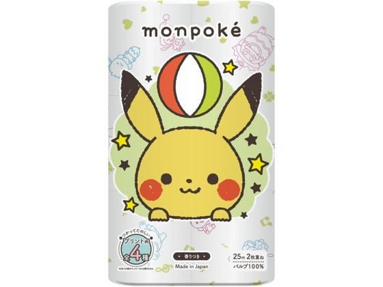 丸富製紙 モンポケ レギュラー 25m ダブル 12ロール 1パック（ご注文単位1パック)【直送品】