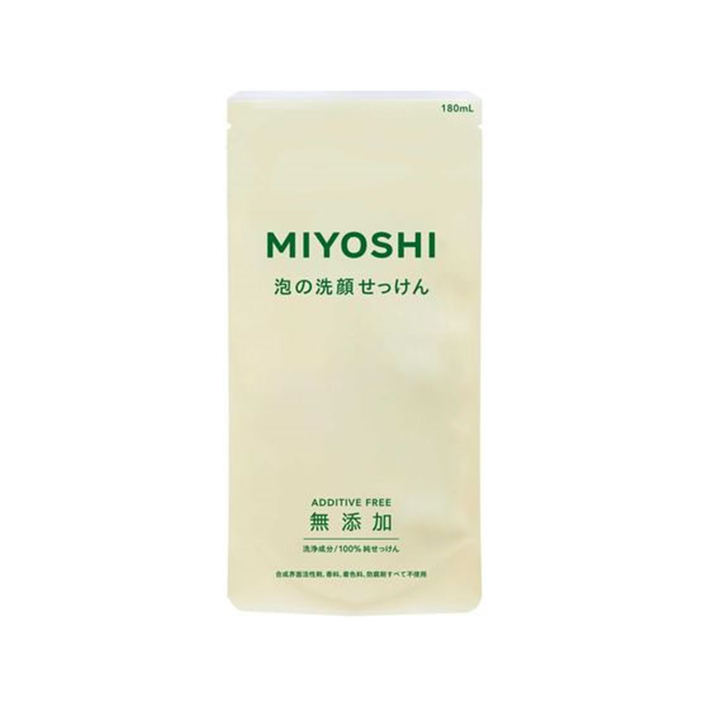 ミヨシ石鹸 無添加 泡の洗顔せっけん 詰替用 180ml 1個（ご注文単位1個)【直送品】