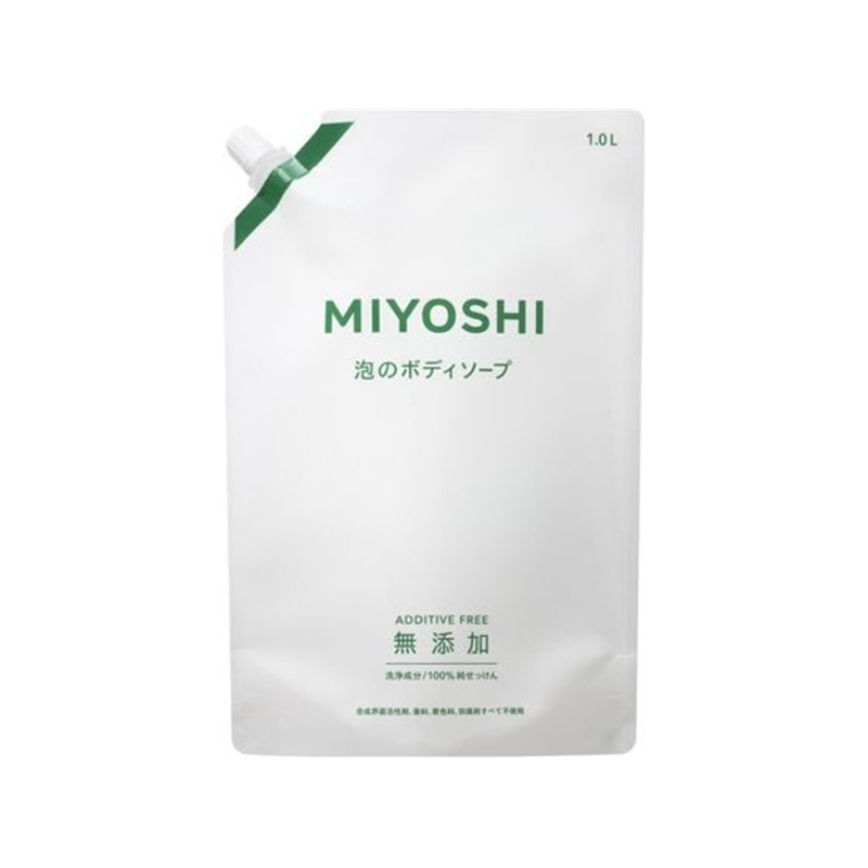 ミヨシ石鹸 無添加せっけん 泡のボディソープ スパウト 1L 1個（ご注文単位1個)【直送品】