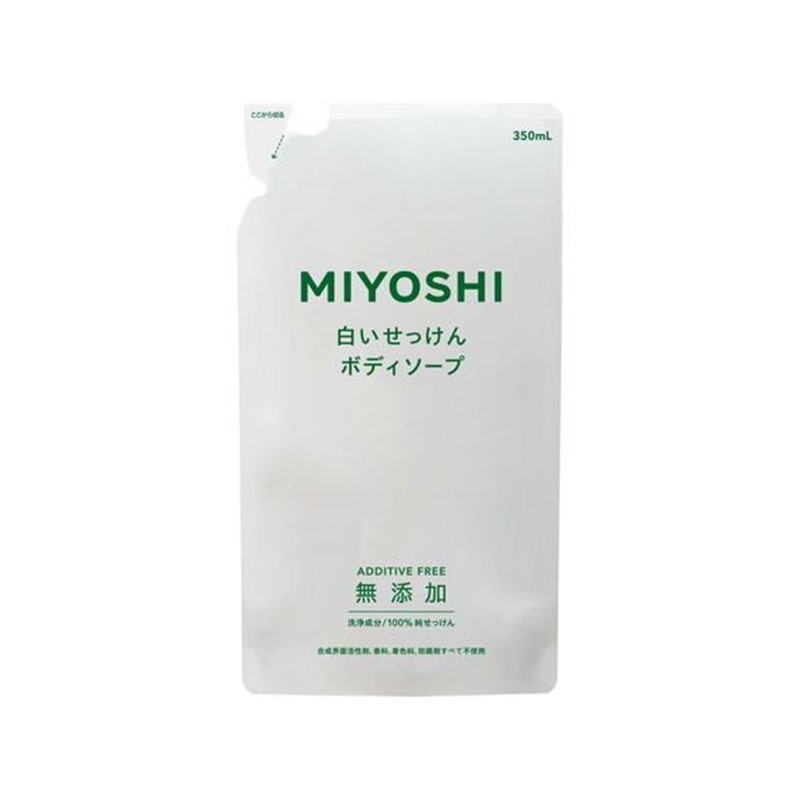 ミヨシ石鹸 無添加 ボディソープ 白いせっけん 詰替用 350ml 1個（ご注文単位1個)【直送品】
