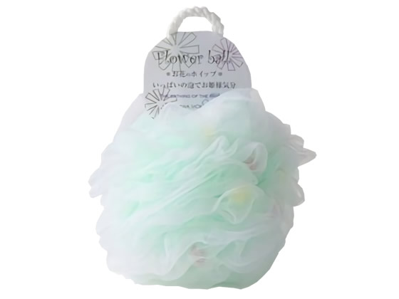 ヨコズナクリエーション ボディタオル フラワーボール グリーン 1個（ご注文単位1個)【直送品】