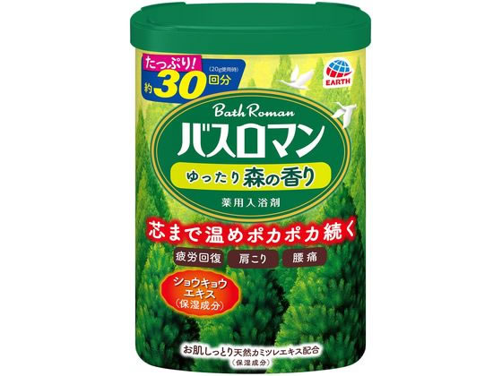 アース製薬 バスロマン ゆったり森の香り 600g 1缶（ご注文単位1缶)【直送品】