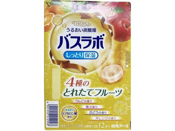 白元アース HERSバスラボ 4種のとれたてフルーツ 12錠入 1箱(ご注文単位1箱)【直送品】