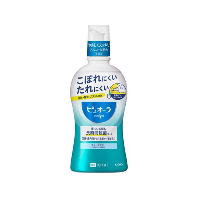 KAO 薬用ピュオーラ 洗口液 クリーンミント 420ml 1本（ご注文単位1本)【直送品】