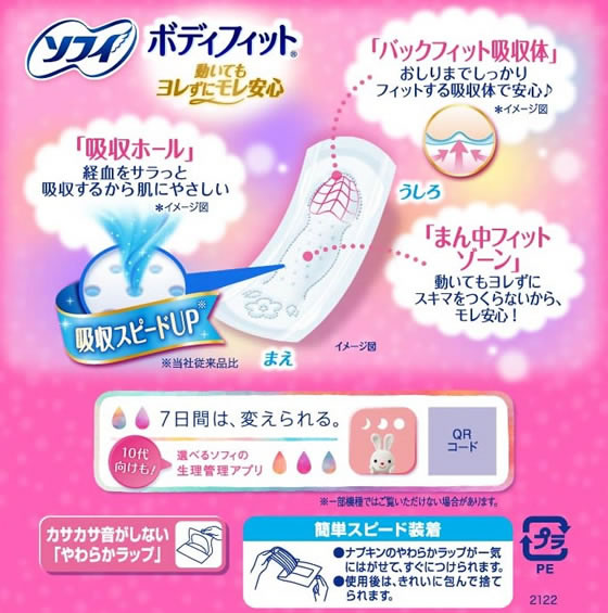 ユニ・チャーム ソフィボディフィット 羽なし 28枚×2個 1パック(ご注文単位1パック)【直送品】