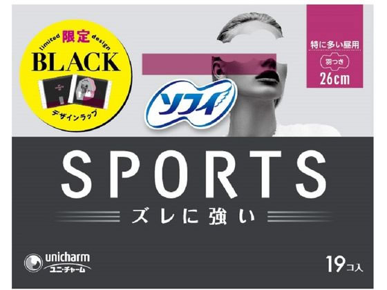 ユニ・チャーム ソフィSPORTS 260羽つき 19枚 1パック（ご注文単位1パック)【直送品】
