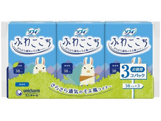 ユニ・チャーム ソフィ ふわごこち 無香料 38枚×3個 1パック（ご注文単位1パック)【直送品】