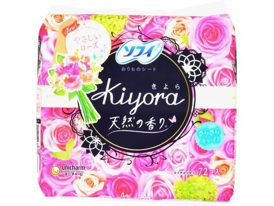 ユニチャーム ソフィKiyoraフレグランス やさしいローズの香り 72枚 1パック（ご注文単位1パック)【直送品】