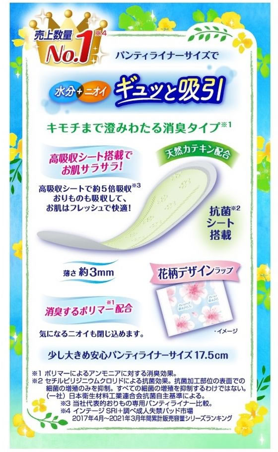 ユニチャーム チャームナップ 吸水さらフィ パンティライナー消臭タイプ 34枚 1パック(ご注文単位1パック)【直送品】