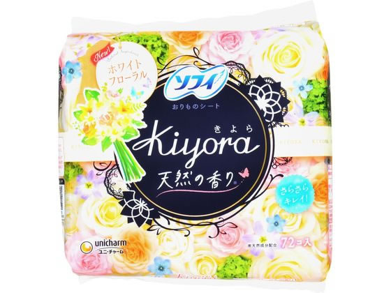 ユニチャーム ソフィKiyoraフレグランス ホワイトフローラル 72枚 1パック（ご注文単位1パック)【直送品】