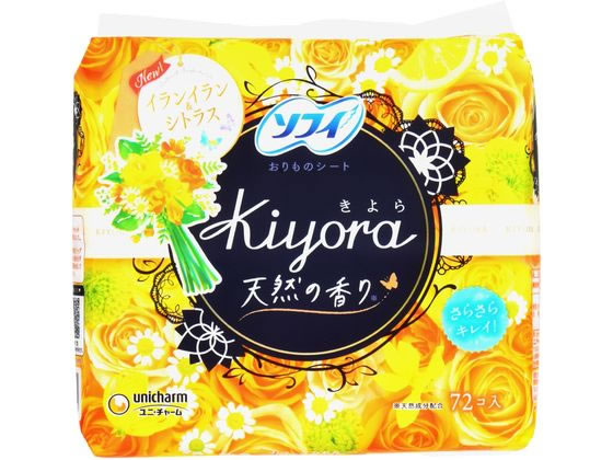 ユニチャーム ソフィKiyoraフレグランス イランイラン&シトラスの香り 72枚 1パック（ご注文単位1パック)【直送品】