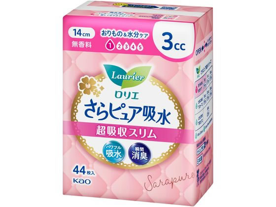 KAO ロリエさらピュア吸水 超吸収スリム3cc 無香料44枚 1パック（ご注文単位1パック)【直送品】