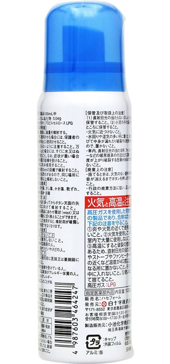 白十字 FC ジェット&ミストフォーム 消毒スプレー 100ml 1本(ご注文単位1本)【直送品】
