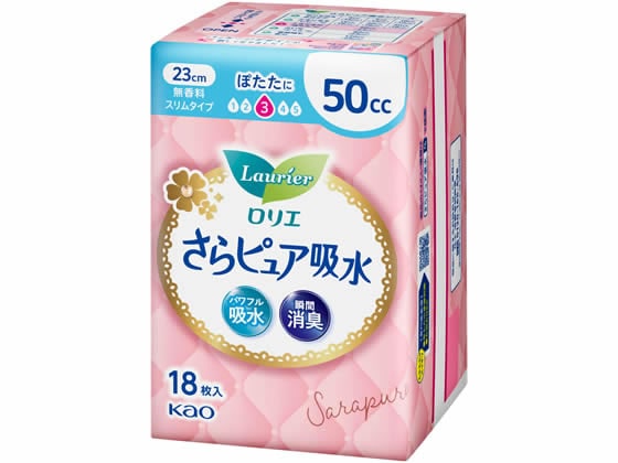 KAO ロリエさらピュア 吸水ナプキン 50cc 18枚 1パック（ご注文単位1パック)【直送品】
