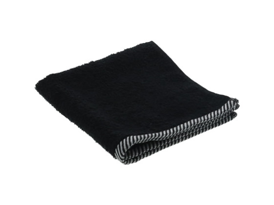 ボーダー入りハンドタオル 10枚セット ブラック 10200203 1パック(ご注文単位1パック)【直送品】