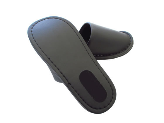 オクムラ マットビニールレザースリッパ ブラック AAAA6911BK 1足(ご注文単位1足)【直送品】