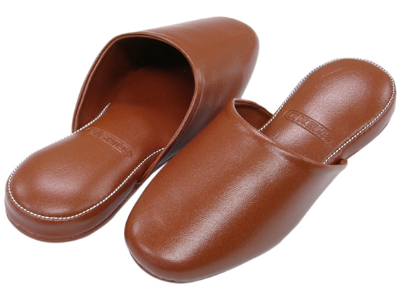 ストロング スリッパオールカラービニール底 L ブラウン 5足 10-1-204-96 1セット(ご注文単位1セット)【直送品】